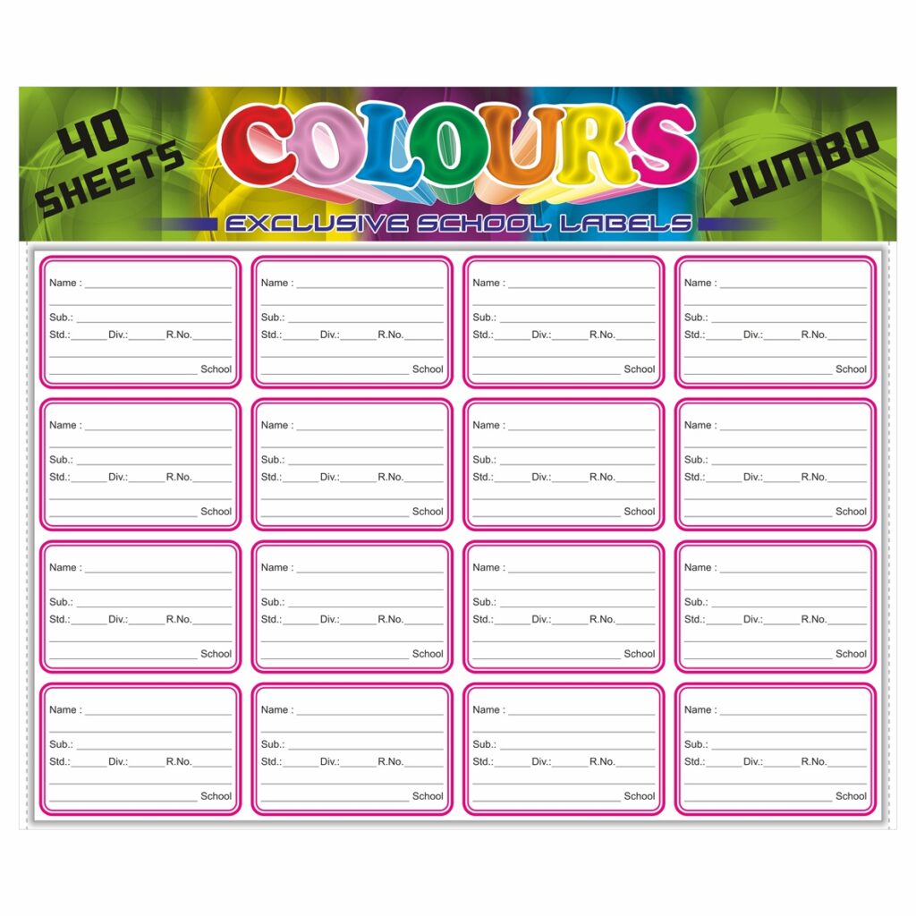 JUMBO RED BORDER SCHOOL LABEL